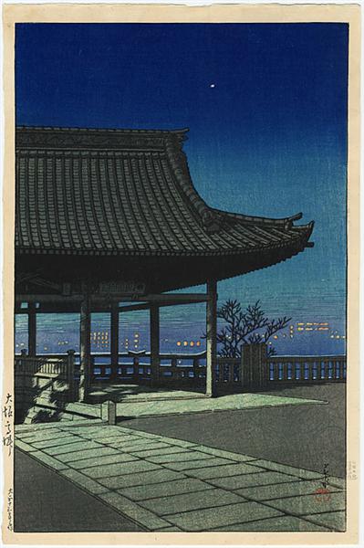 Kawase, Night: Three Contemplative Scenes by Hasui Kawase